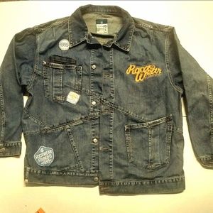 Vintage Rocawear men's blue denim jacket LARGE